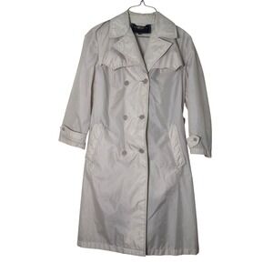 Vintage Totes Coat Womens Small Beige Nylon Water Repellent Trench Raincoat‎